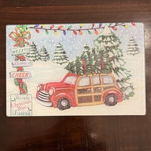 Festive Holiday Board with Red Car Design